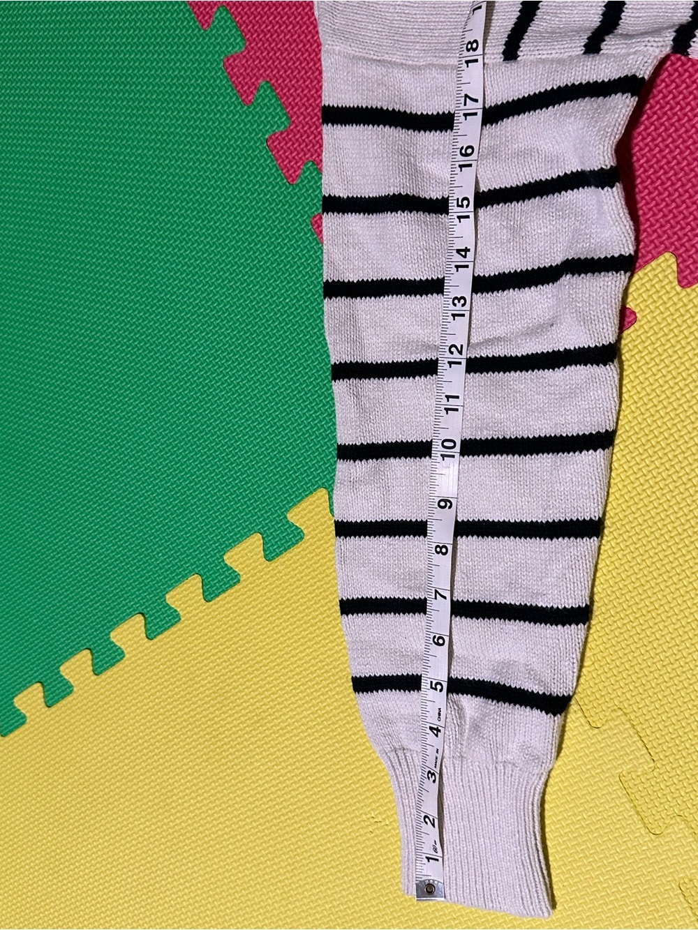 Splendid Cream Striped Henley Sweater with Navy Lines - Picture 7 of 8